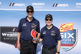 #30: Jr III Racing, Ligier JS P320, LMP3: Ari Balogh, Garett Grist, Nolan Siegel team receives the Crowdstrike Award for LMP3